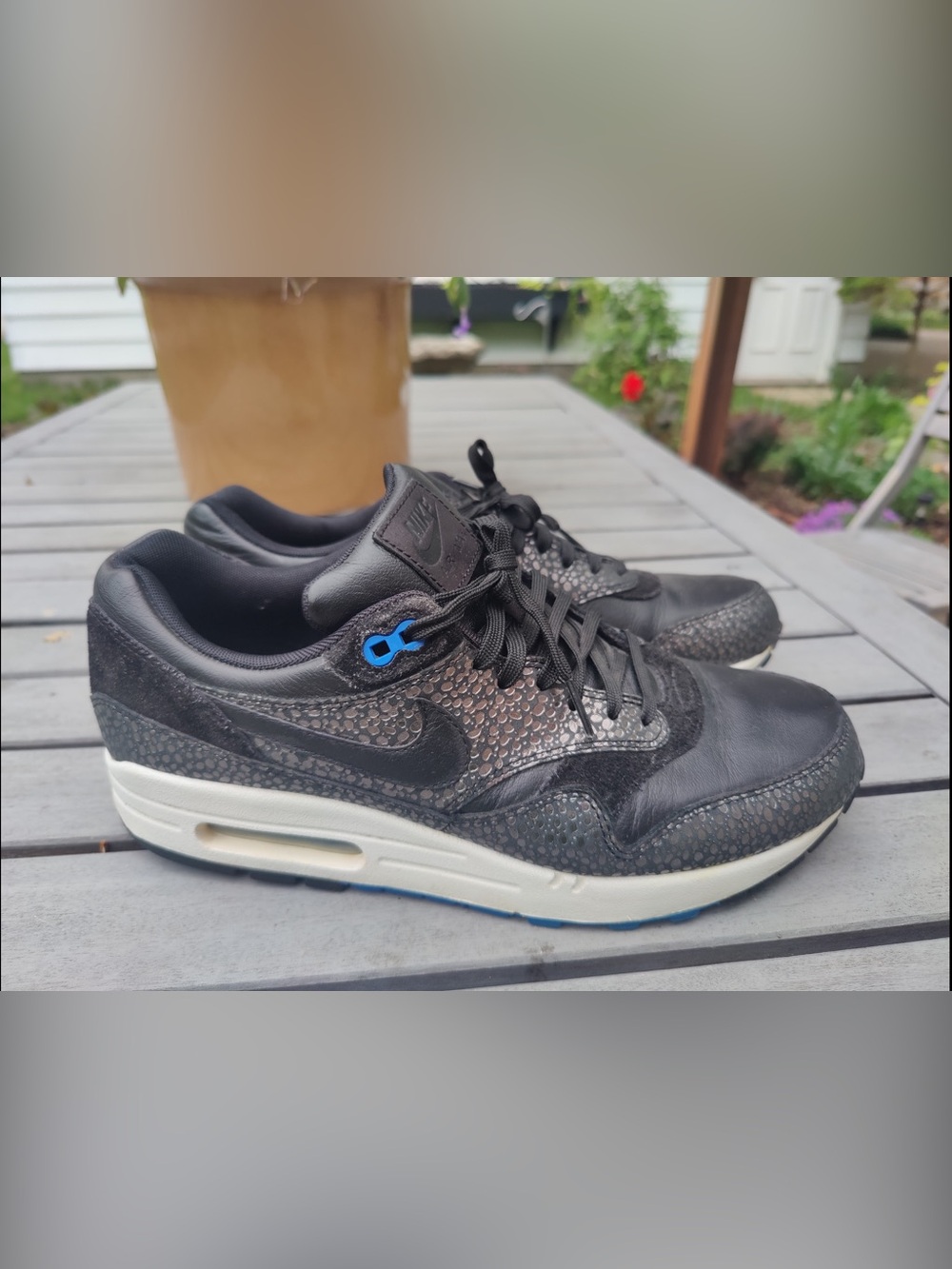 2014 Nike Air Max 1 Deluxe Black Safari 684708-001 Size 10 Rare